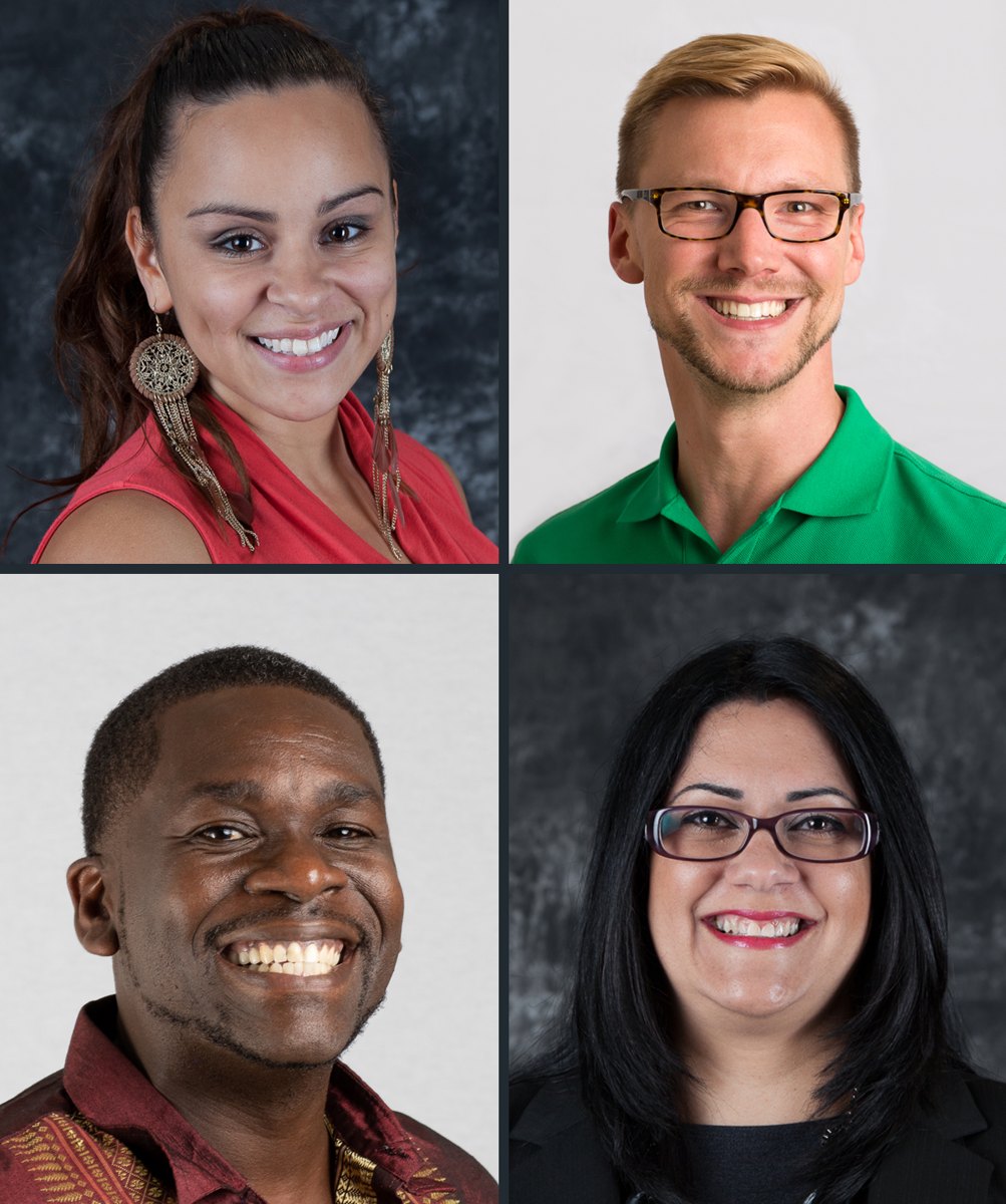 A grid of four professional headshots showing the range of on-location work across South Florida
